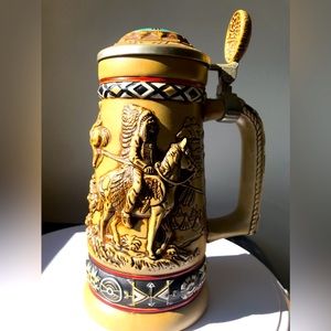 Native American Collector Stein - Made in Brazil 1988